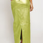 Green Metallic Maxi Skirt