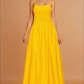 Britney Mustard Ruched Maxi Dress