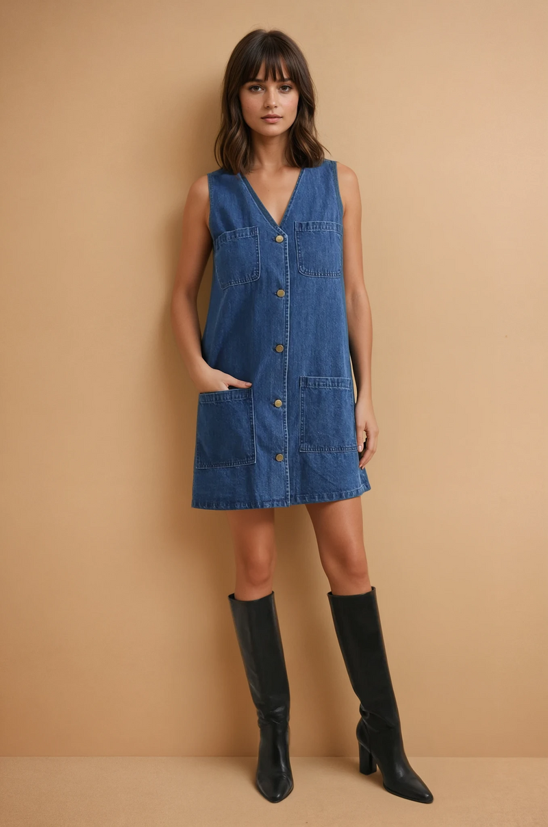 Gabby Blue Denim Dress