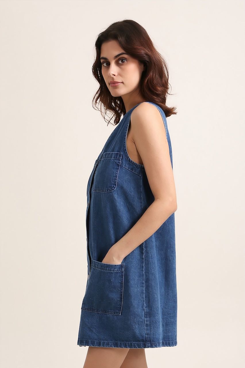 Gabby Blue Denim Dress