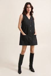 Gabby Black Denim Dress
