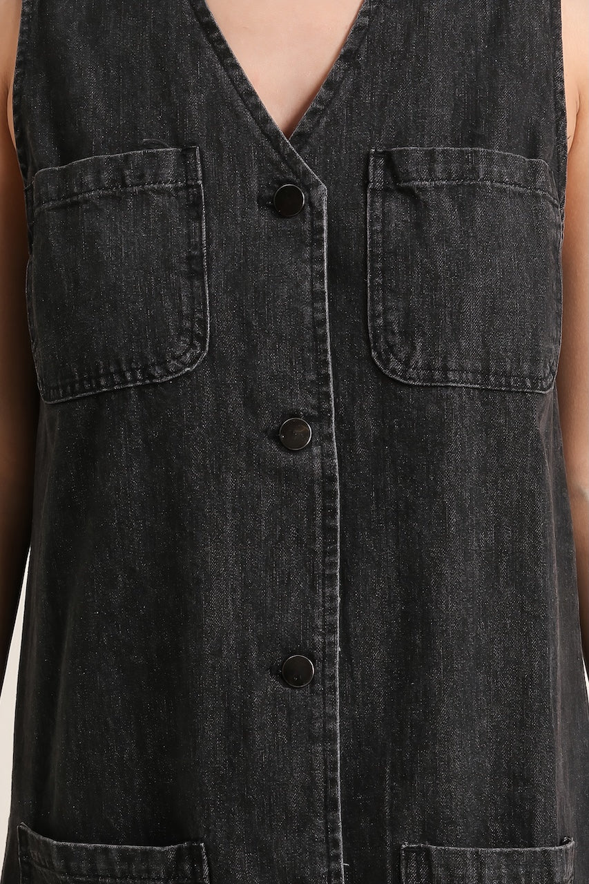 Gabby Black Denim Dress