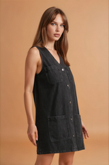 Gabby Black Denim Dress
