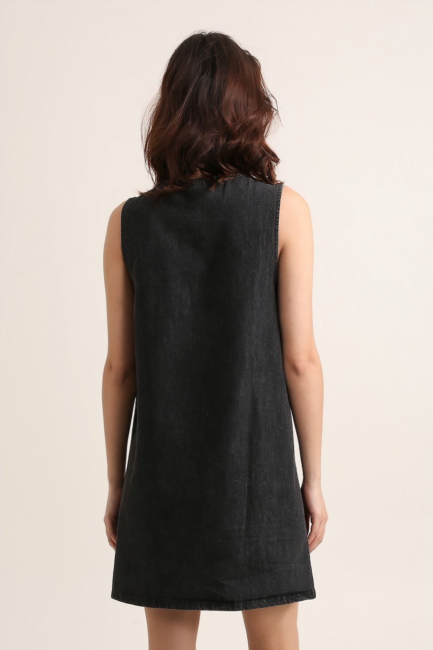 Gabby Black Denim Dress