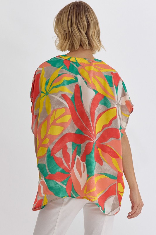 Orchid Print Top