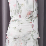 Floral Printed Ribbon Maxi Dress