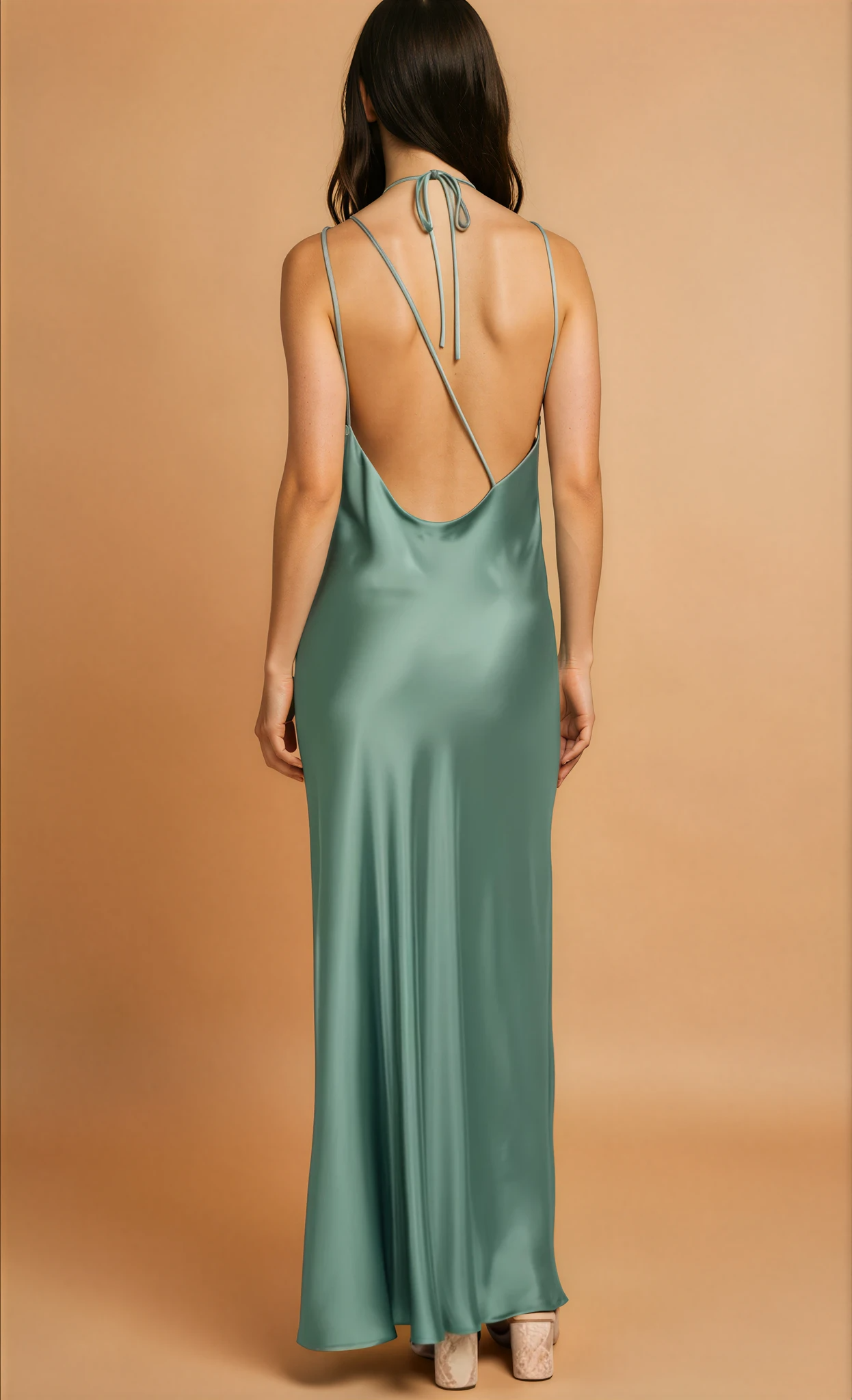 Jem Green Satin Maxi Dress