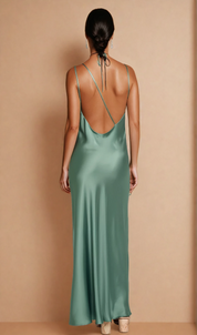 Jem Green Satin Maxi Dress