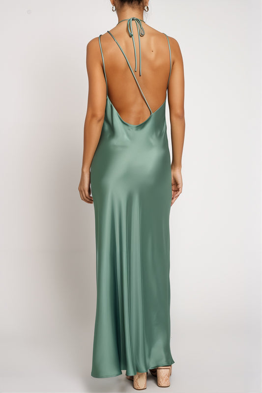 Jem Green Satin Maxi Dress