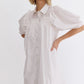 Stevie Puff Sleeve Shirt Dress - White