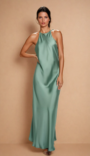 Jem Green Satin Maxi Dress