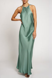 Jem Green Satin Maxi Dress