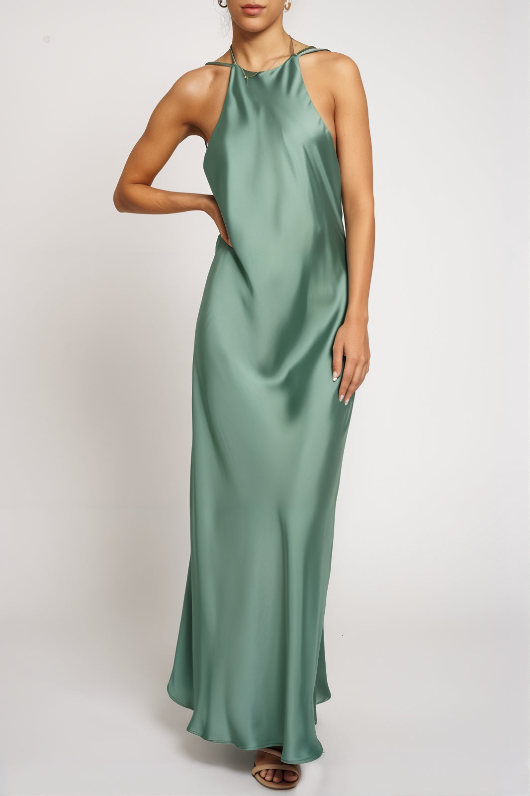Jem Green Satin Maxi Dress