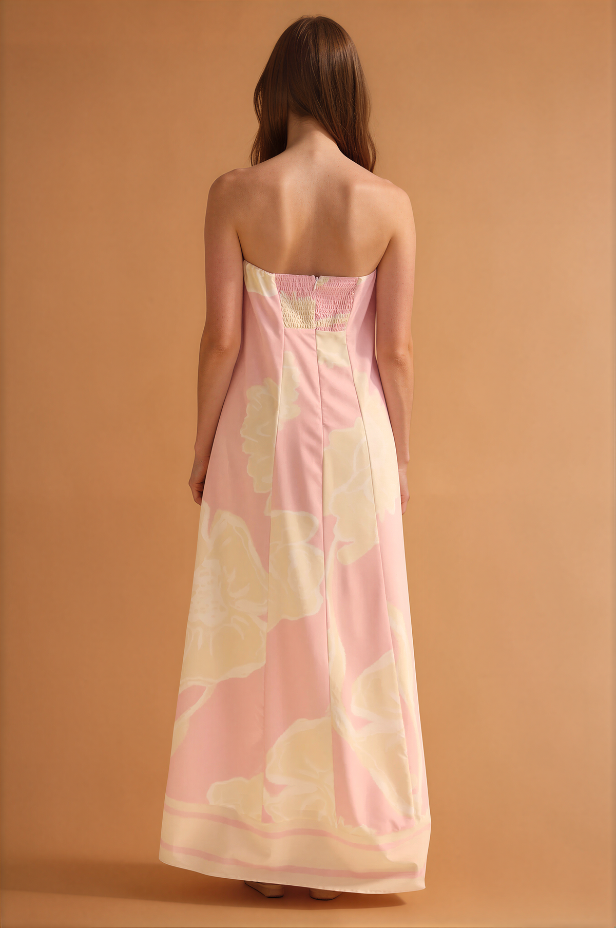Bandeau Strapless Printed Dress