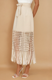 Soni Fringe Hem High Waist Skirt