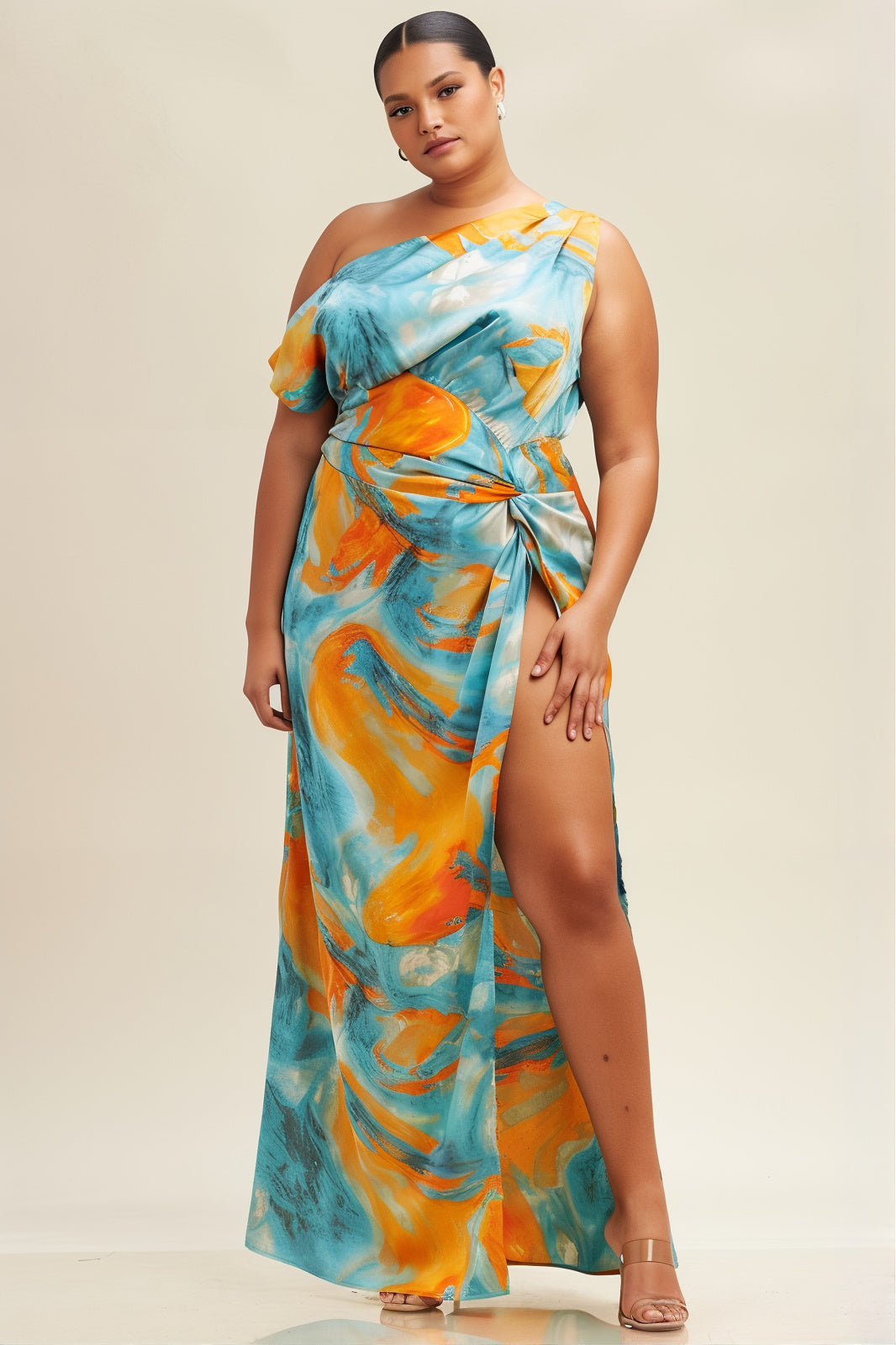 Eve Oura Slit Satin Dress