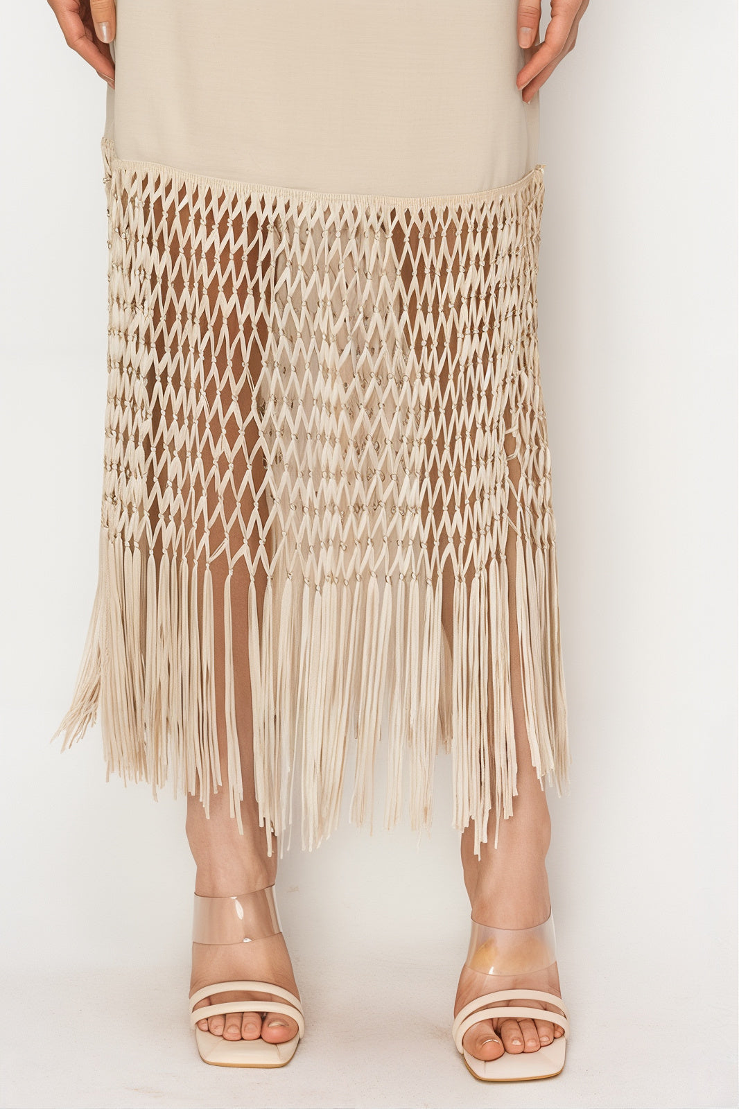 Soni Fringe Hem High Waist Skirt