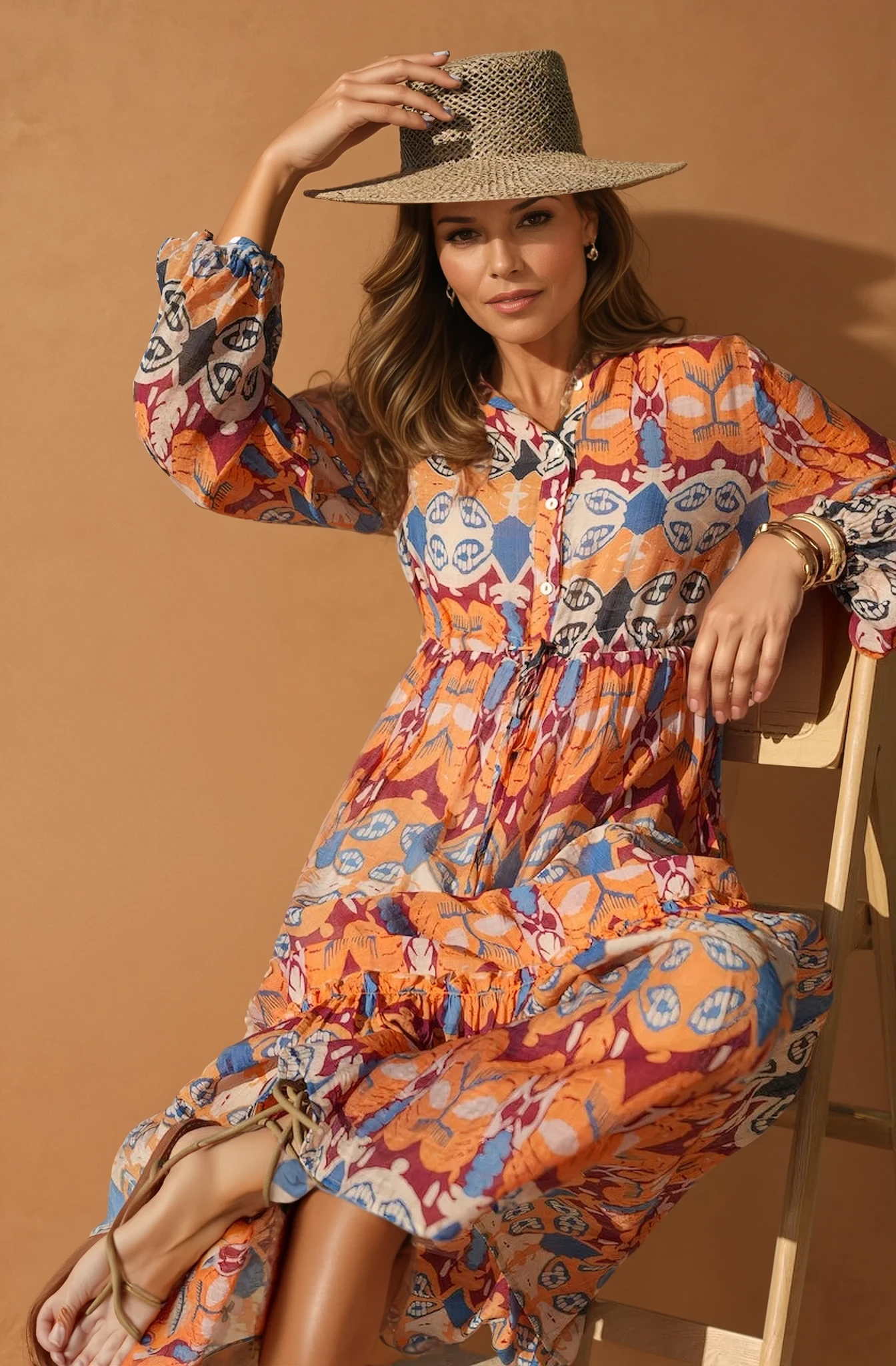 Elena Button Down Maxi Dress