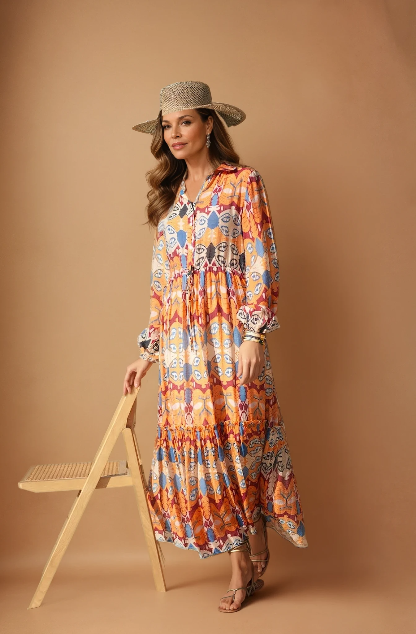 Elena Button Down Maxi Dress