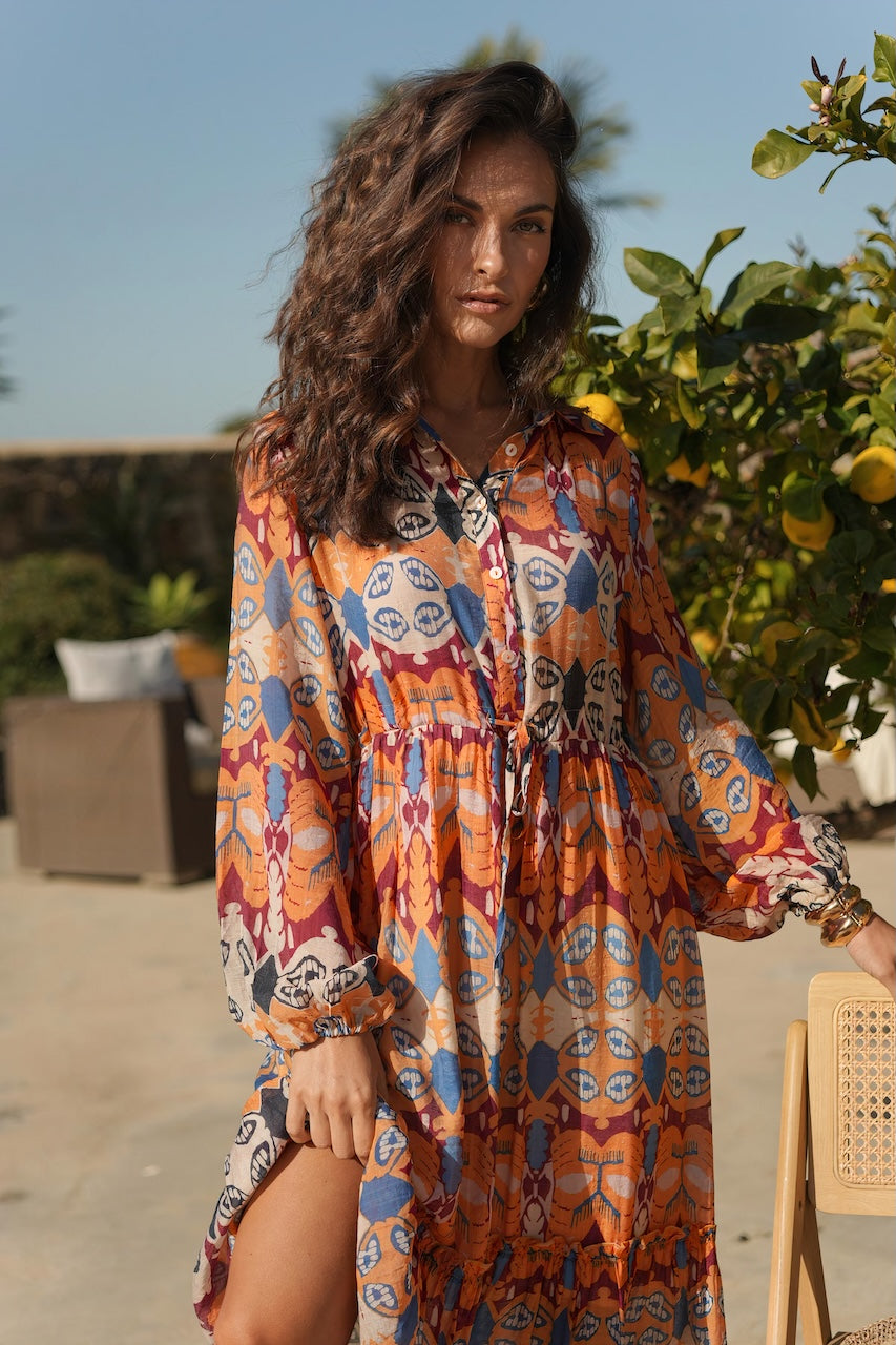 Elena Button Down Maxi Dress