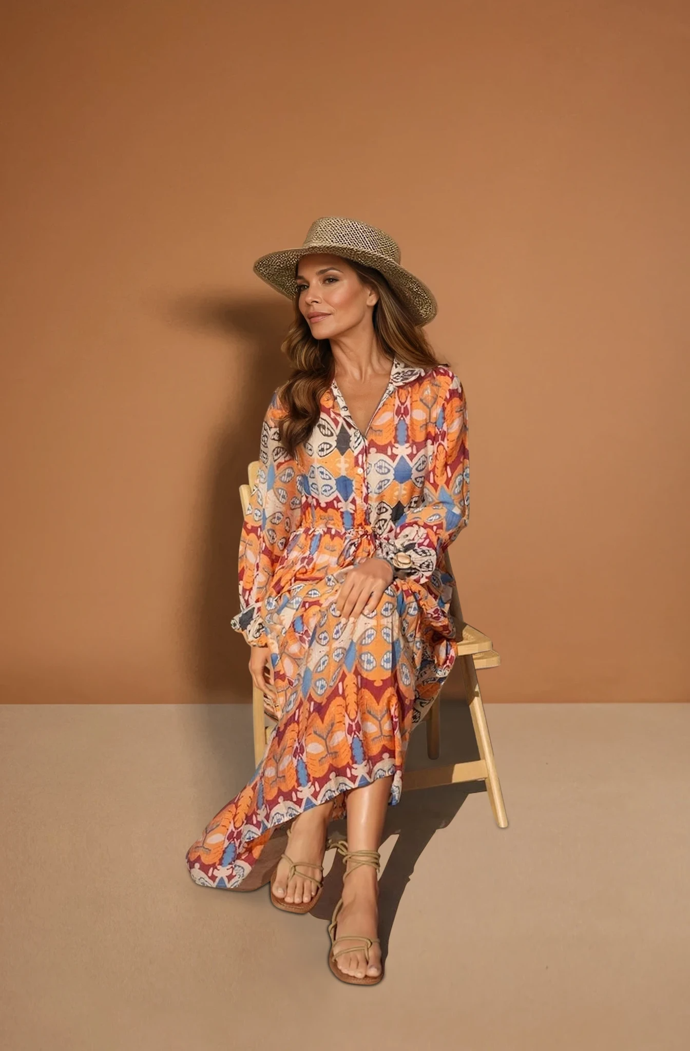 Elena Button Down Maxi Dress
