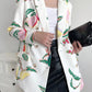 Autumn Fruit Printed Double Breasted Casual Blazer