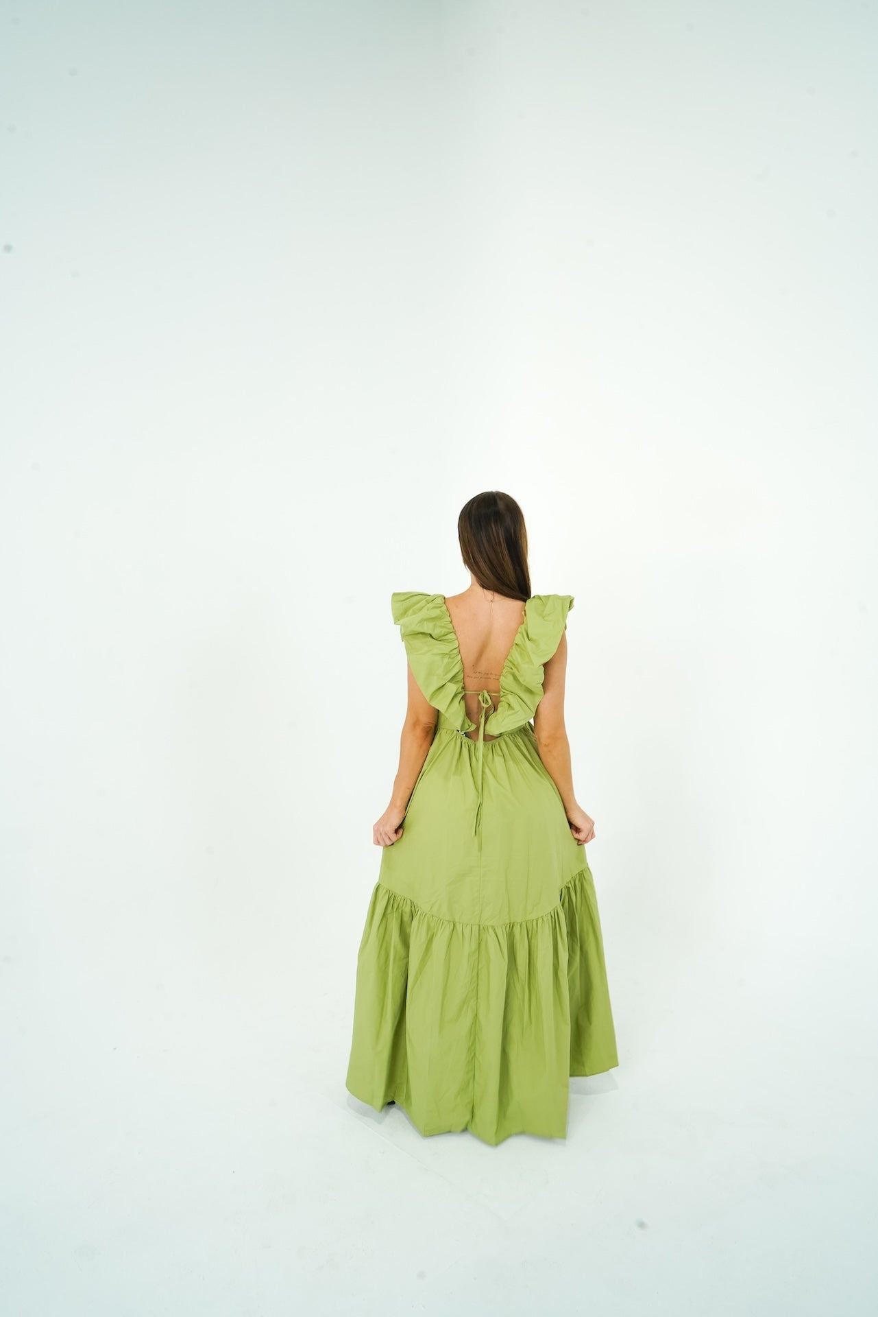 Lisa Ruffle Shoulder Maxi Dress