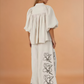 Sue Embroidered Beige Pants