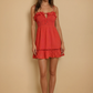 Red Frill Tie Detail Dress