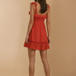 Red Frill Tie Detail Dress