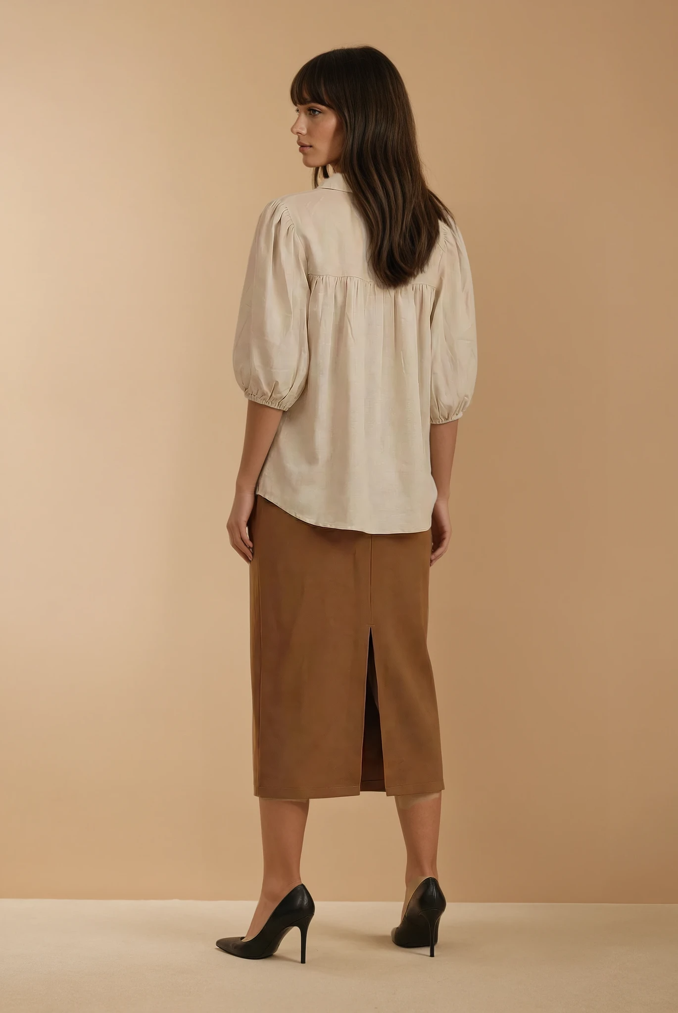 Brown Corner Tie Skirt