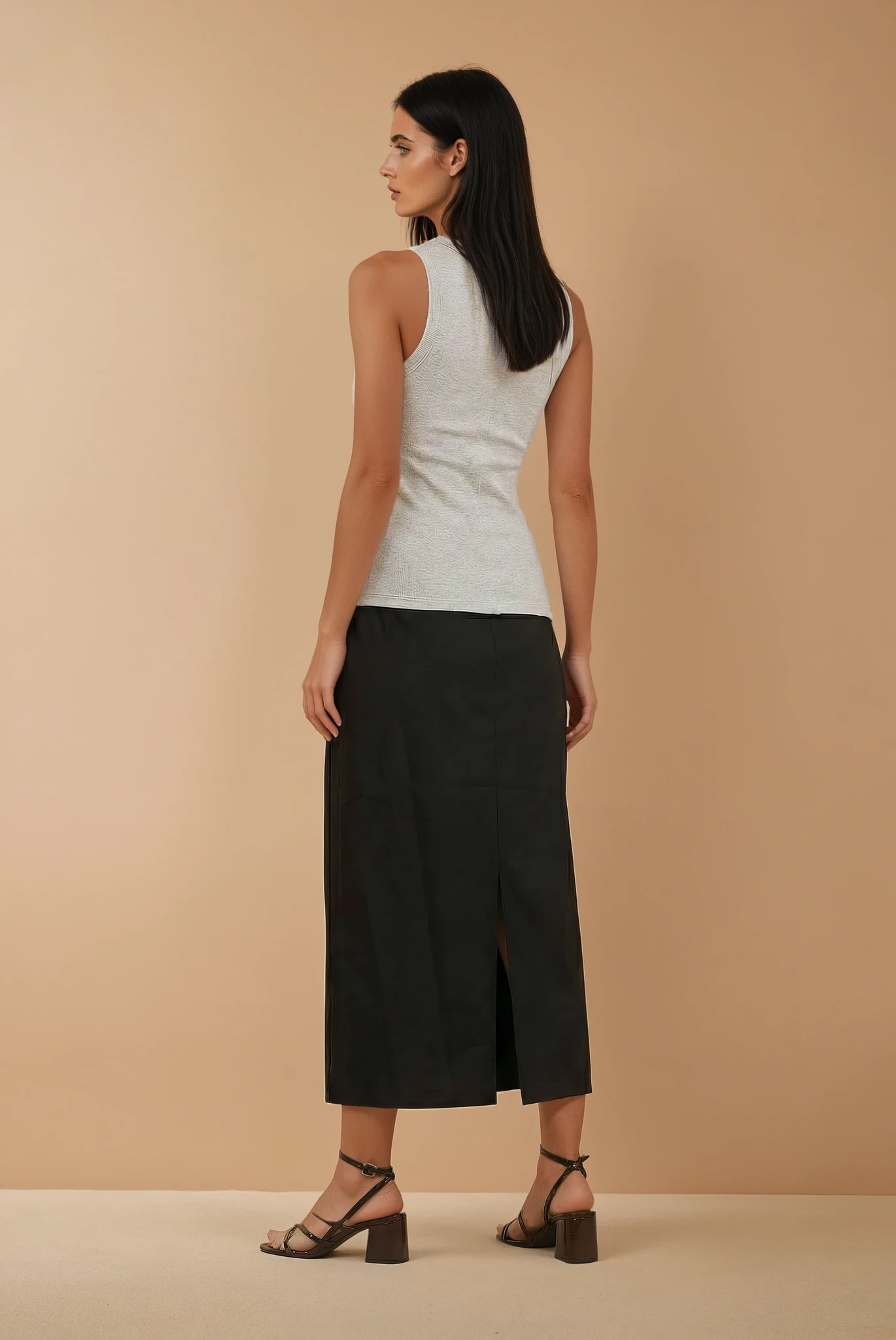 Black Corner Tie Skirt