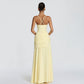 Elegant Graceful Sexy Dress Low Cut Sling Dress Solid Color Waist Tight Backless Fishtail Dress Maxi Dress for Women