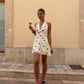 Summer French Retro V neck Slim Fit Slimming Polka Dot Brace Dress