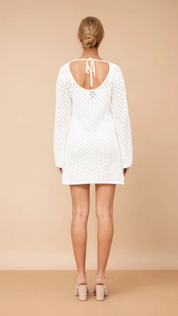 White Crochet Mini Dress