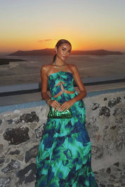 Calista Green Orchid Maxi Dress