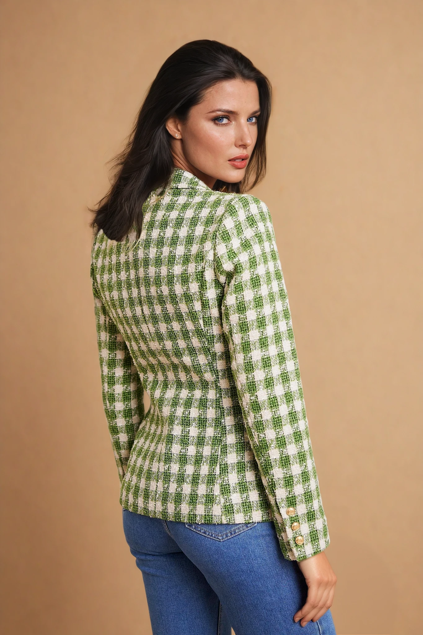 Sarah Checkered Tweed Jacket