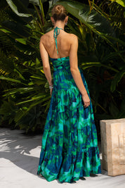 Calista Green Orchid Maxi Dress
