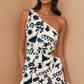 White & Black Print Nammos Maxi Dress