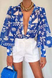 Cove Blue Fleetwood Blouse