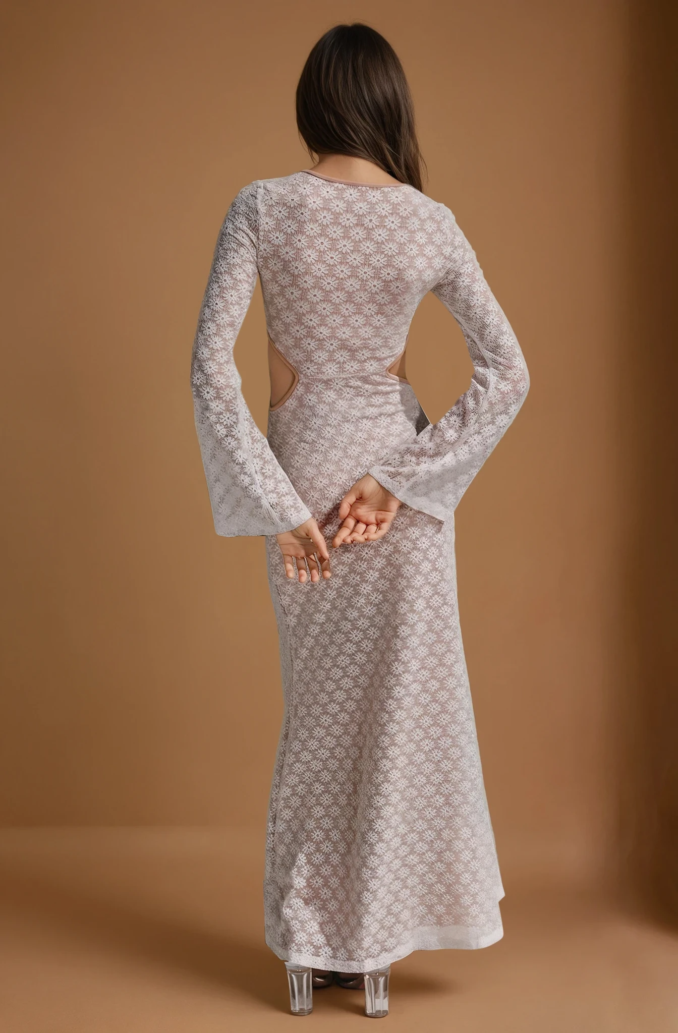 White/Sand Floral Nisha Maxi Dress