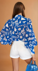 Cove Blue Fleetwood Blouse
