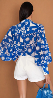 Cove Blue Fleetwood Blouse