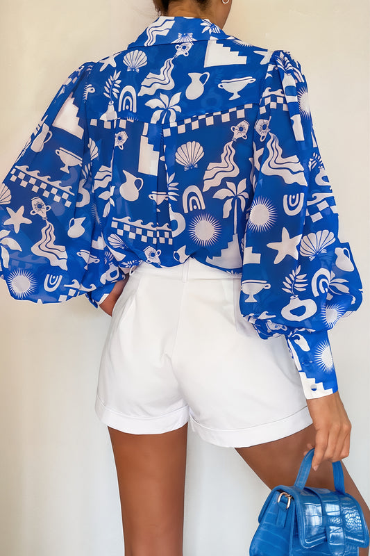 Cove Blue Fleetwood Blouse