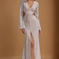 White/Sand Floral Nisha Maxi Dress
