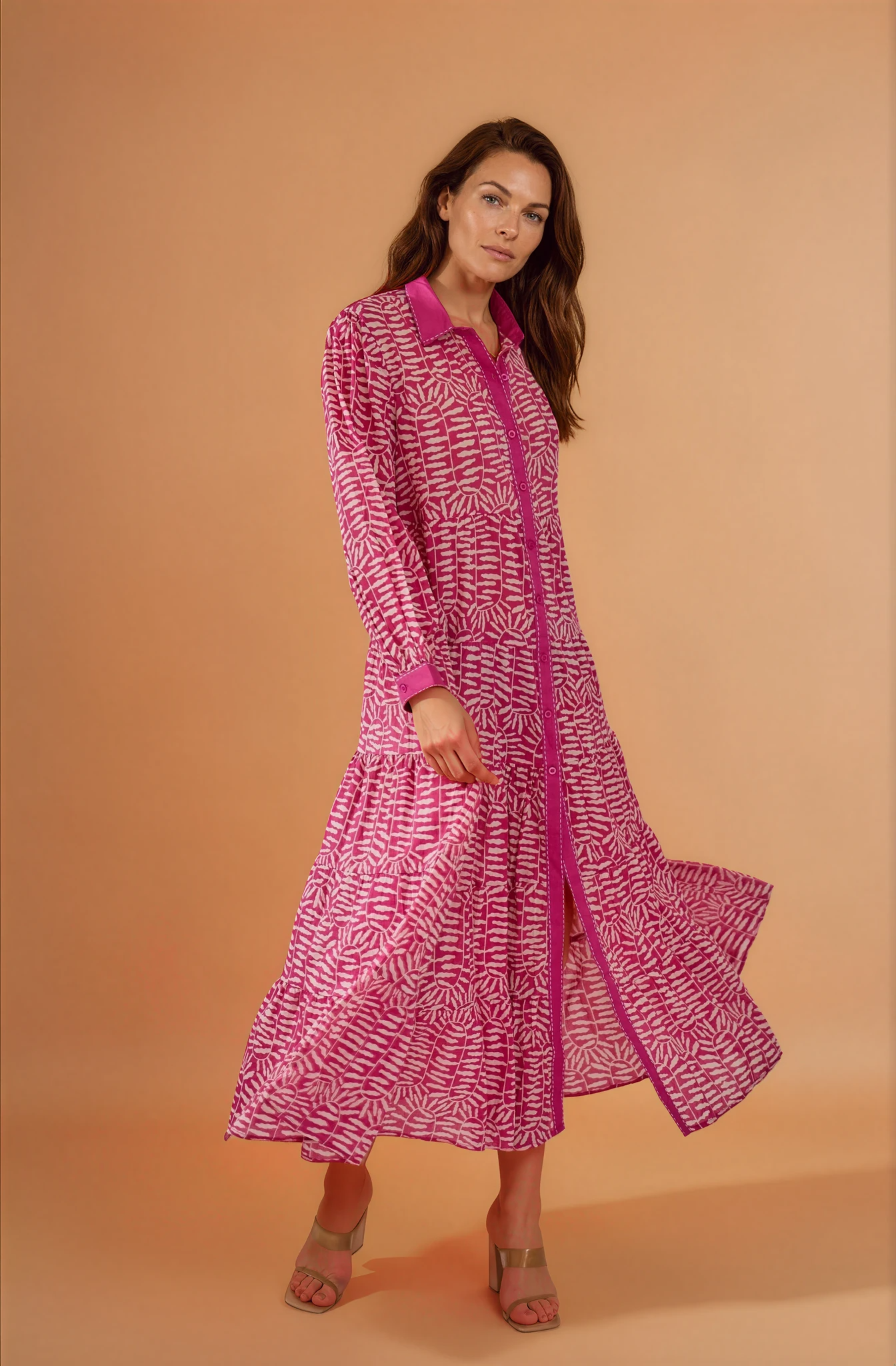 Rose Button Down Maxi Dress