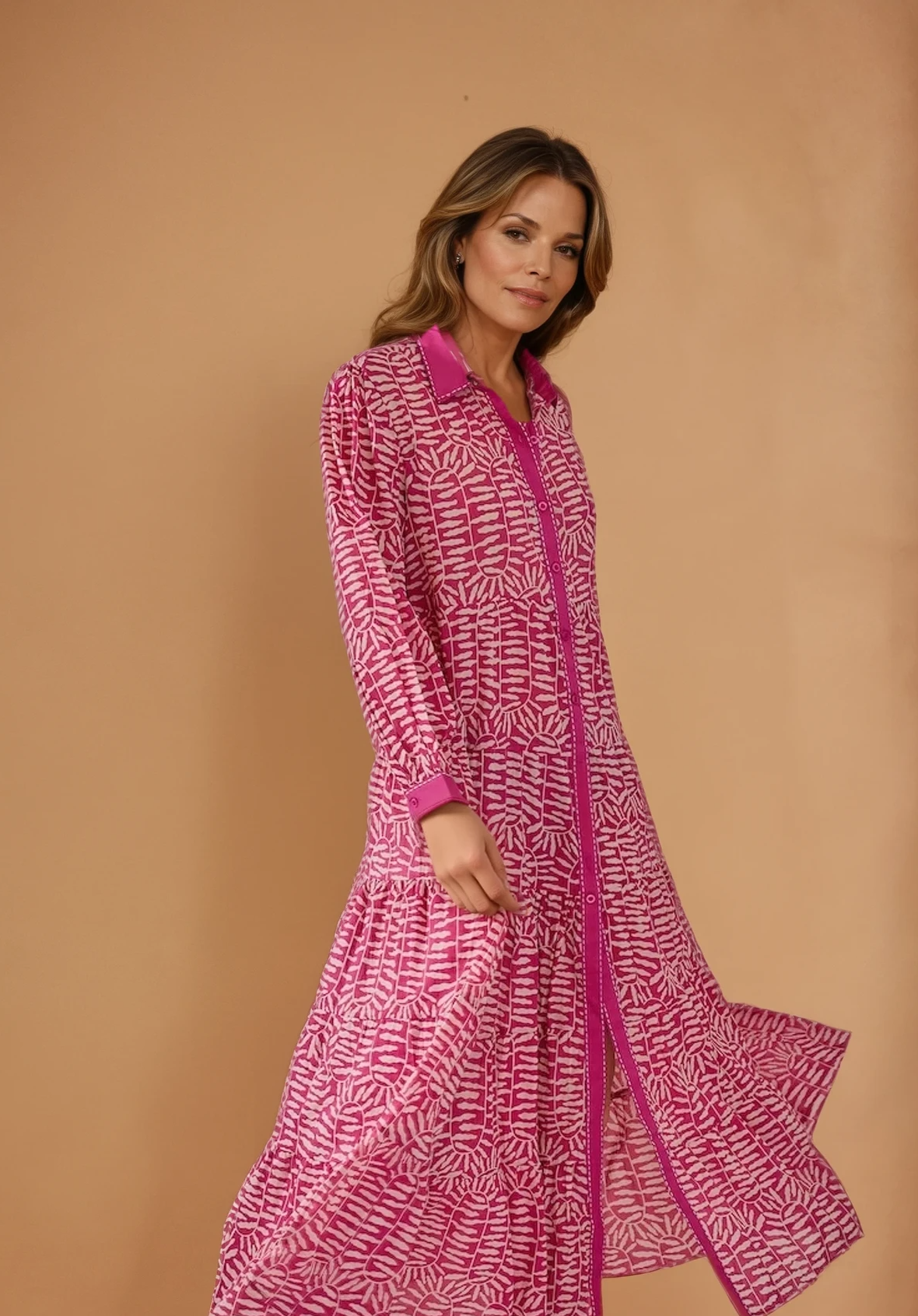 Rose Button Down Maxi Dress