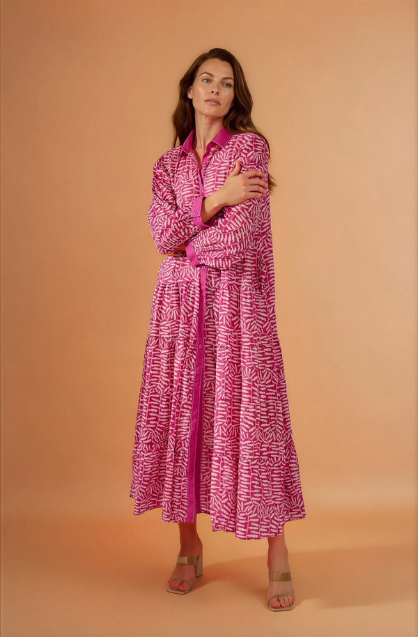 Rose Button Down Maxi Dress
