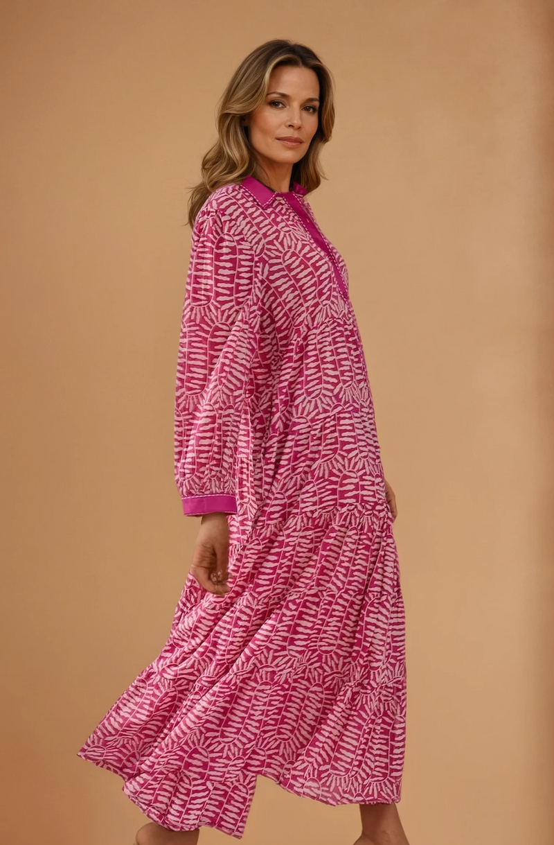 Rose Button Down Maxi Dress