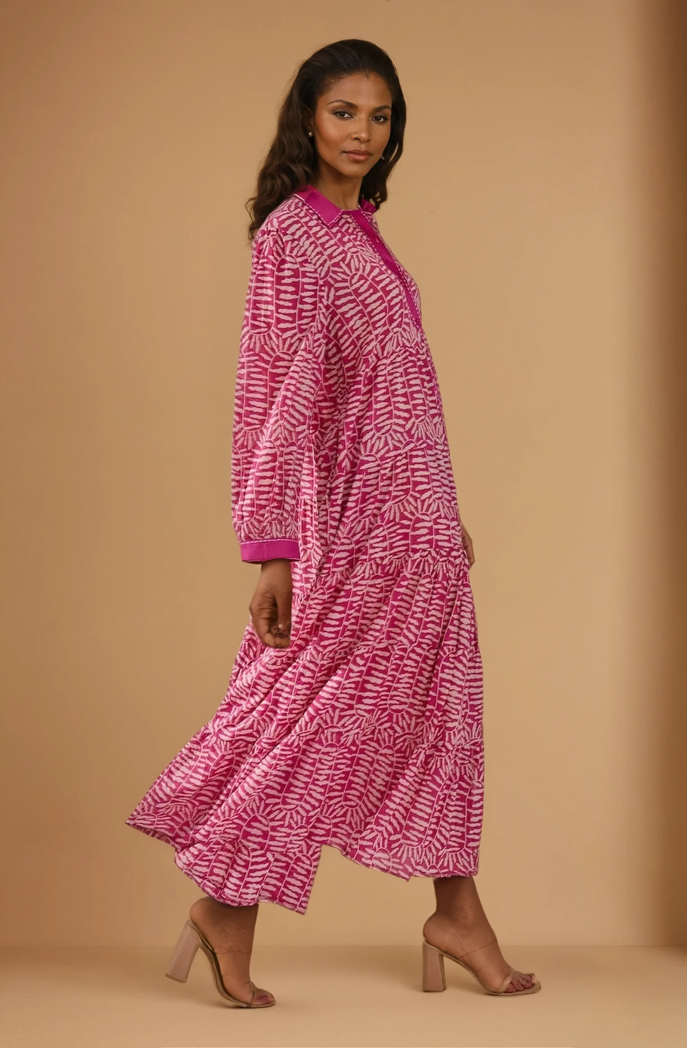 Rose Button Down Maxi Dress